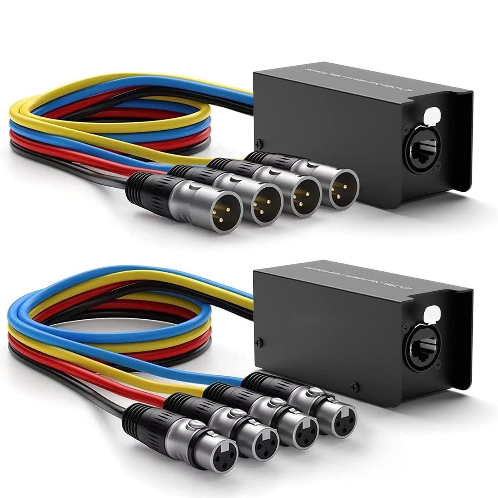 Y.D.F 4 Channel 3-Pin XLR Snake Multi Network Receiver to Single Ethercon Cable Snake Box Extender for Stage Lighting and Recording Studio- XLR/AES/DMX Channel Over Cat5E/Cat6/Cat7 Ethercon Cable